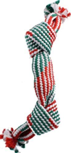 Dog Toy Christmas Durable Super Knot Rope Squeaker Toys 14" Ethical Pet Holiday