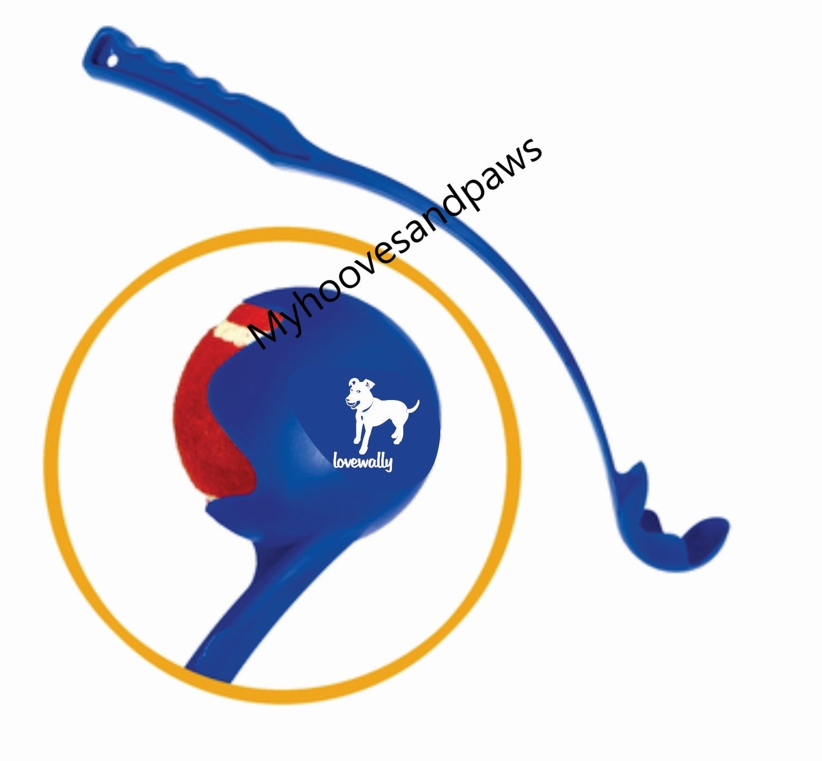 Wally Ball Launcher Dog Toy 19.5” LoveWally Fetch & Retrieve - Hooves and Paws