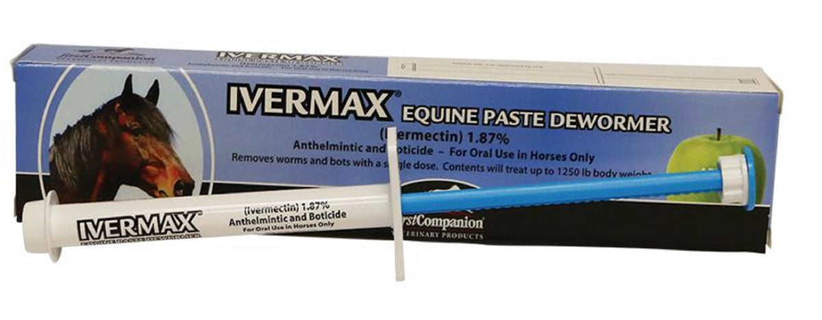 Ivermax Ivermectin 1.87% Paste Apple Flavored Wormer Bots Equine Parasites Horse