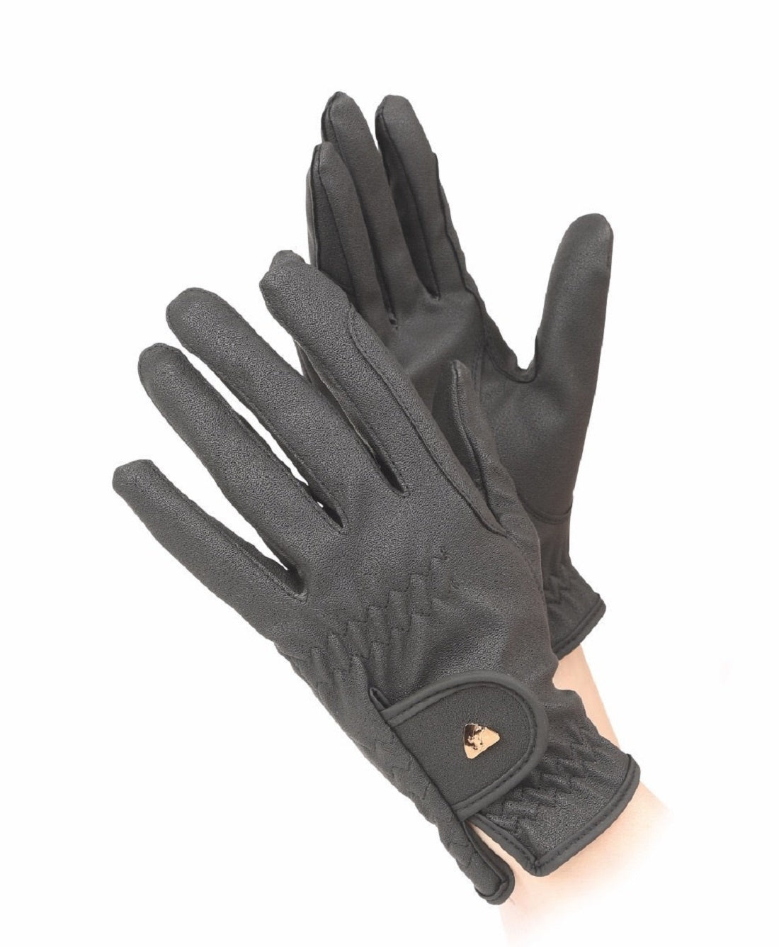 Shires Aubrion PU Riding Work Horse Riding Non - Slip Synthetic Leather Gloves - Hooves and Paws