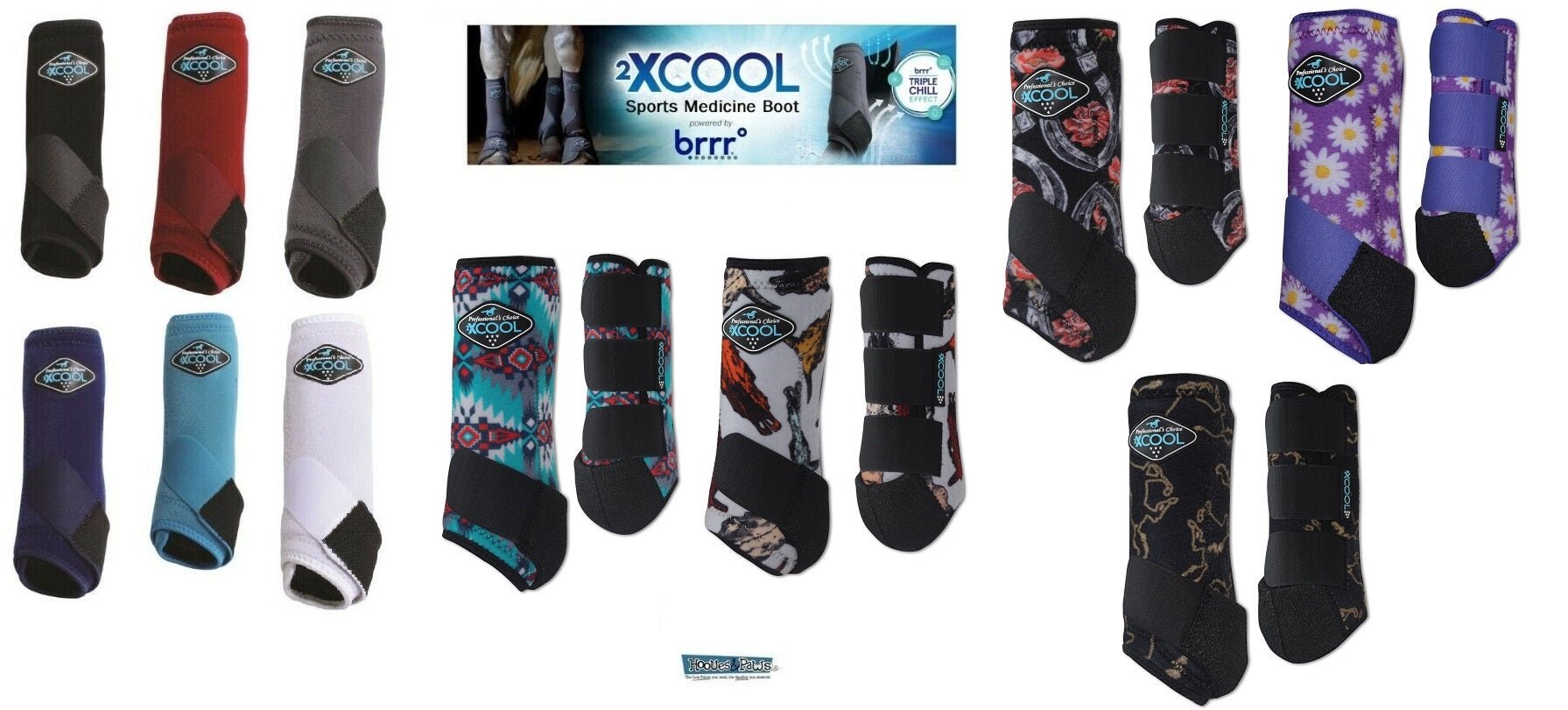 Professional's Choice Sports Medicine 2XCOOL Horse Equine Boots Front Pair - Hooves and Paws