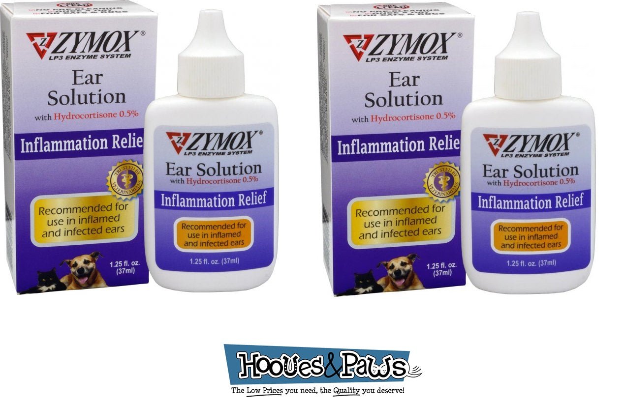 Zymox Otic Dog Pet Ear Treatment with Hydrocortisone 1.25 oz - Hooves and Paws