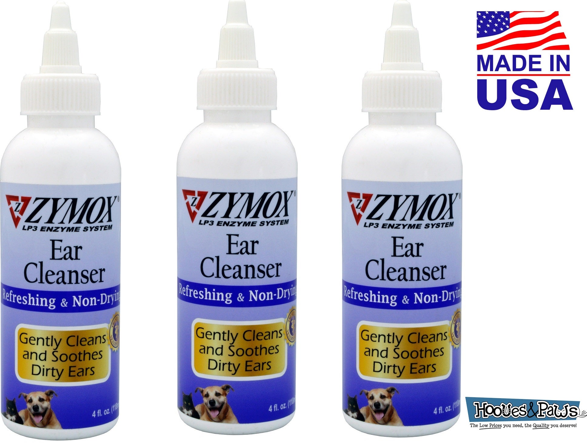 Zymox Ear Cleanser Pet Dog Cleansing Treatment Non Toxic Bio - Active Enzymes 4 oz - Hooves and Paws