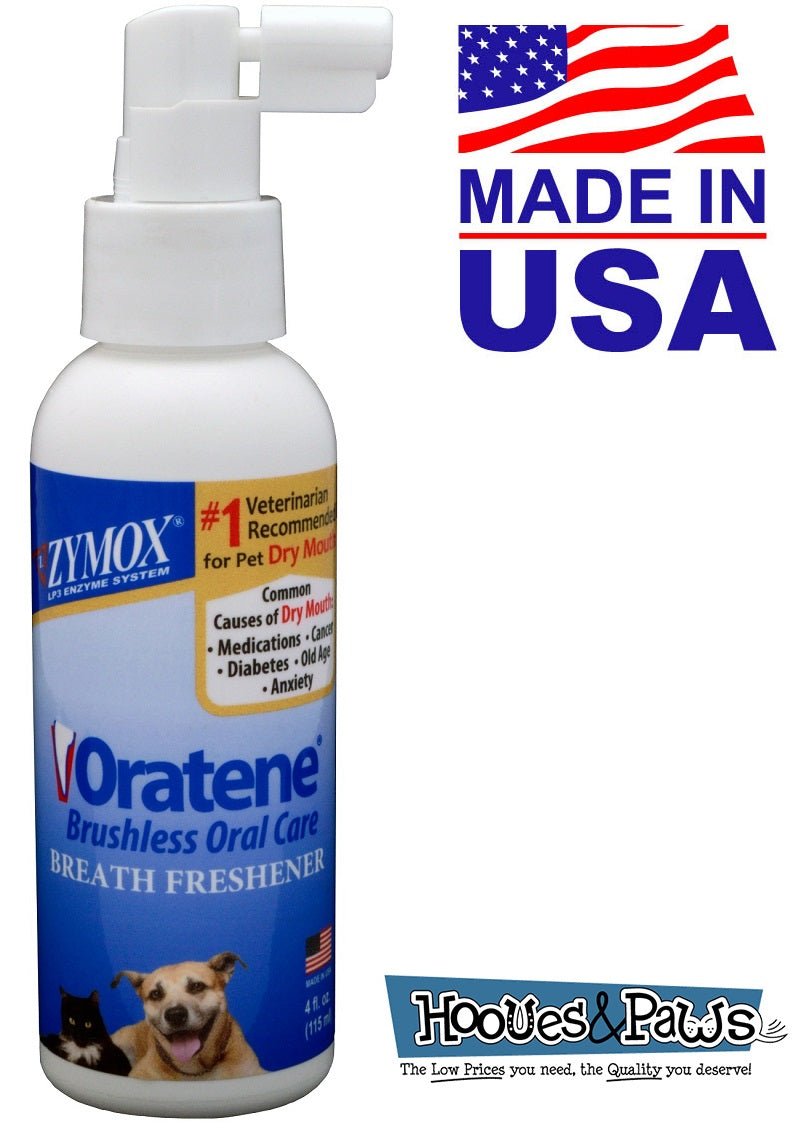 Zymox Oratene Breath Freshener Enzymatic Oral Care Therapy Pet Dog 4 oz Bottle - Hooves and Paws