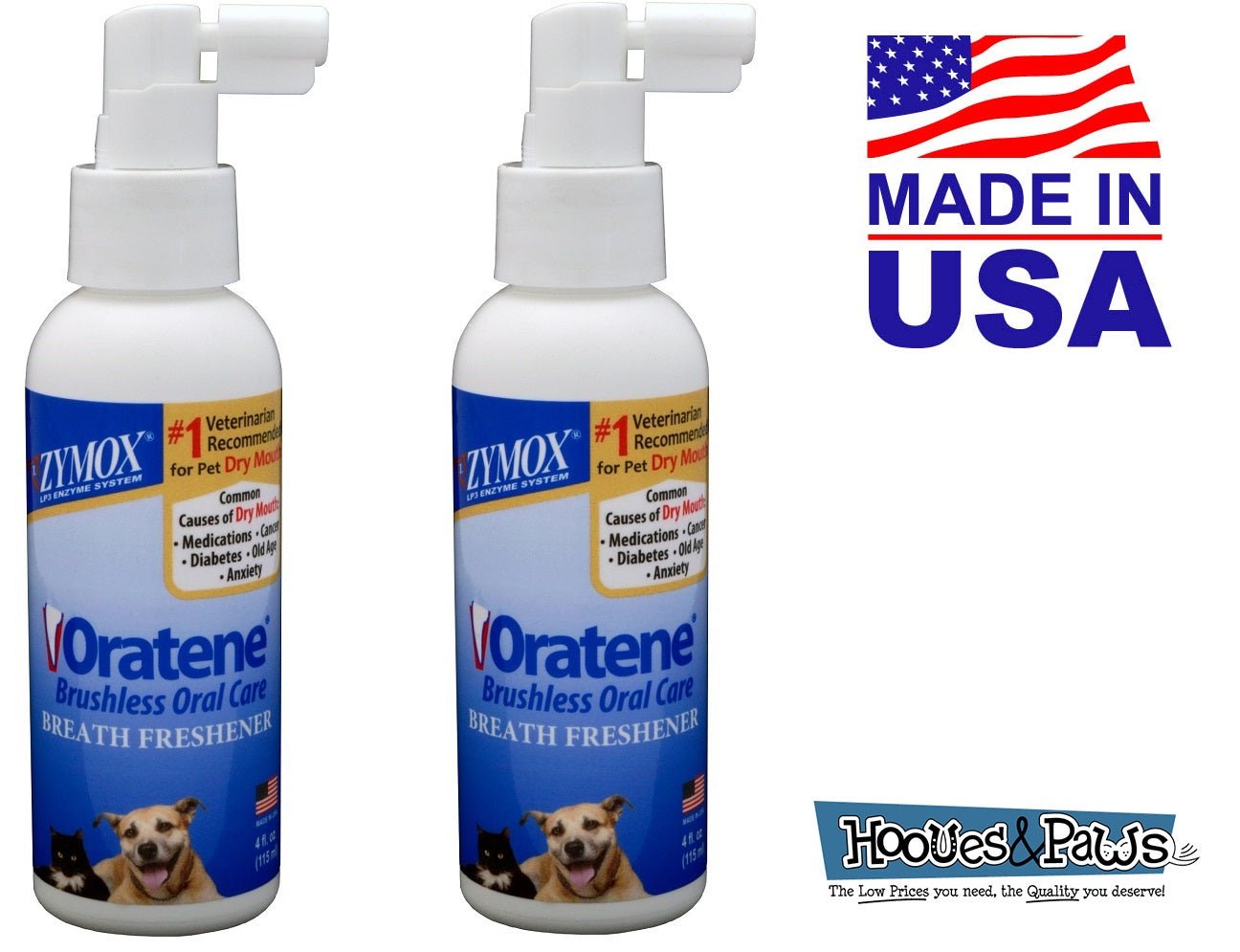 Zymox Oratene Breath Freshener Enzymatic Oral Care Therapy Pet Dog 4 oz Bottle - Hooves and Paws
