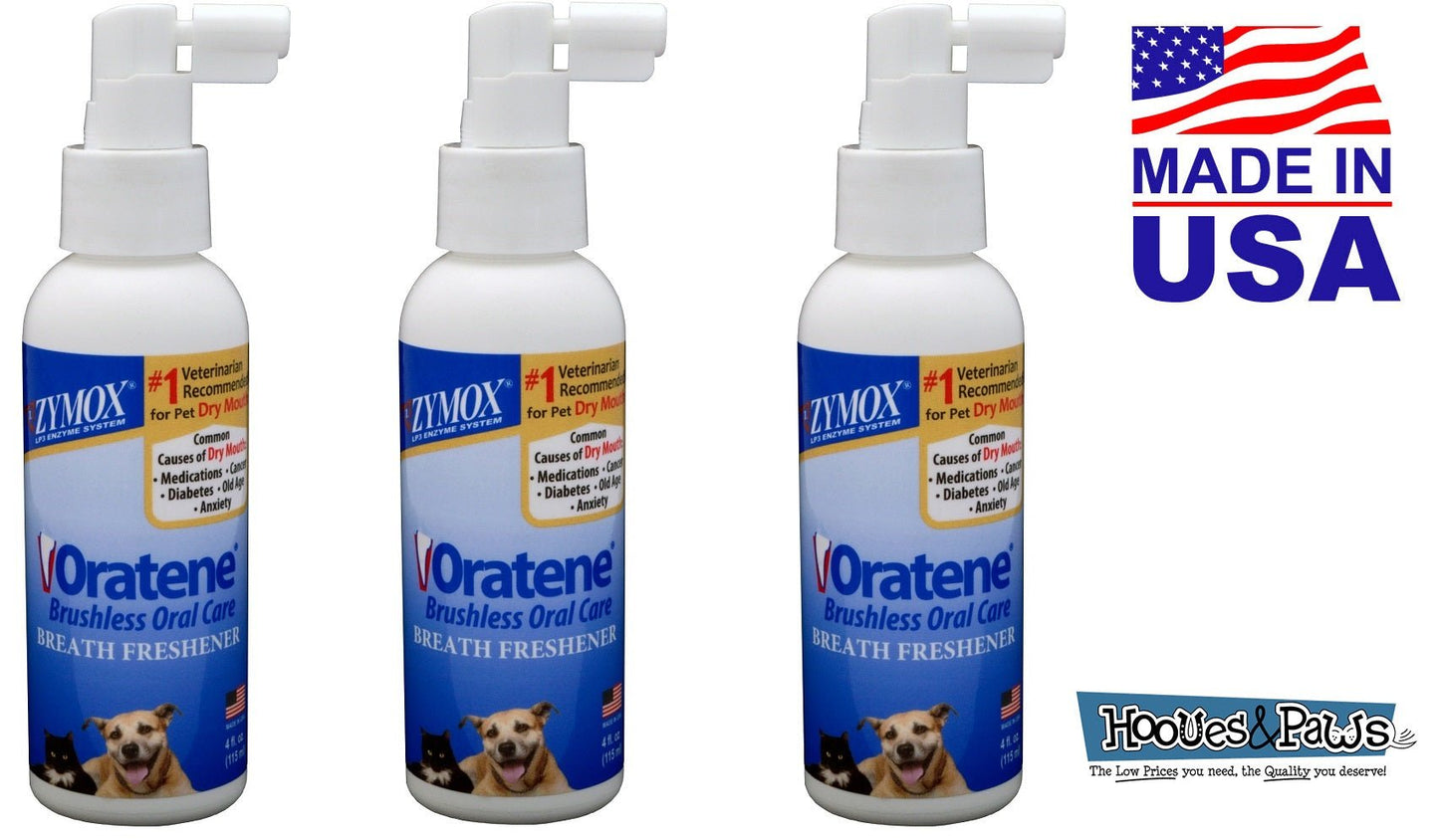 Zymox Oratene Breath Freshener Enzymatic Oral Care Therapy Pet Dog 4 oz Bottle - Hooves and Paws