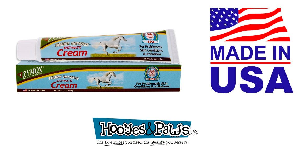 Zymox Equine Horse Defense Skin Cream Infection Wound Treatment 2.5 oz Tube - Hooves and Paws