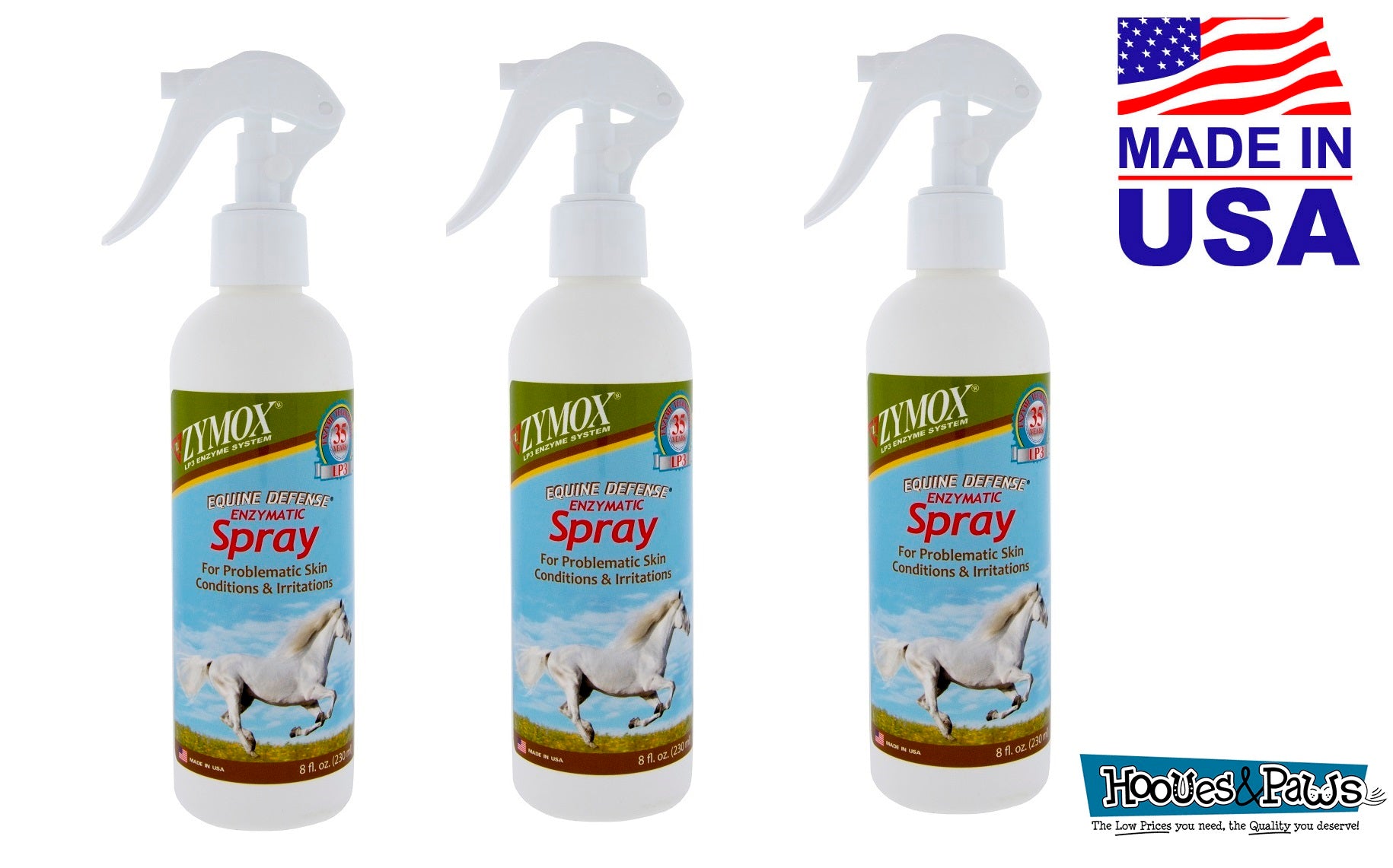 Zymox Equine Horse Defense Enzymatic Spray for Skin Conditions 8 oz - Hooves and Paws