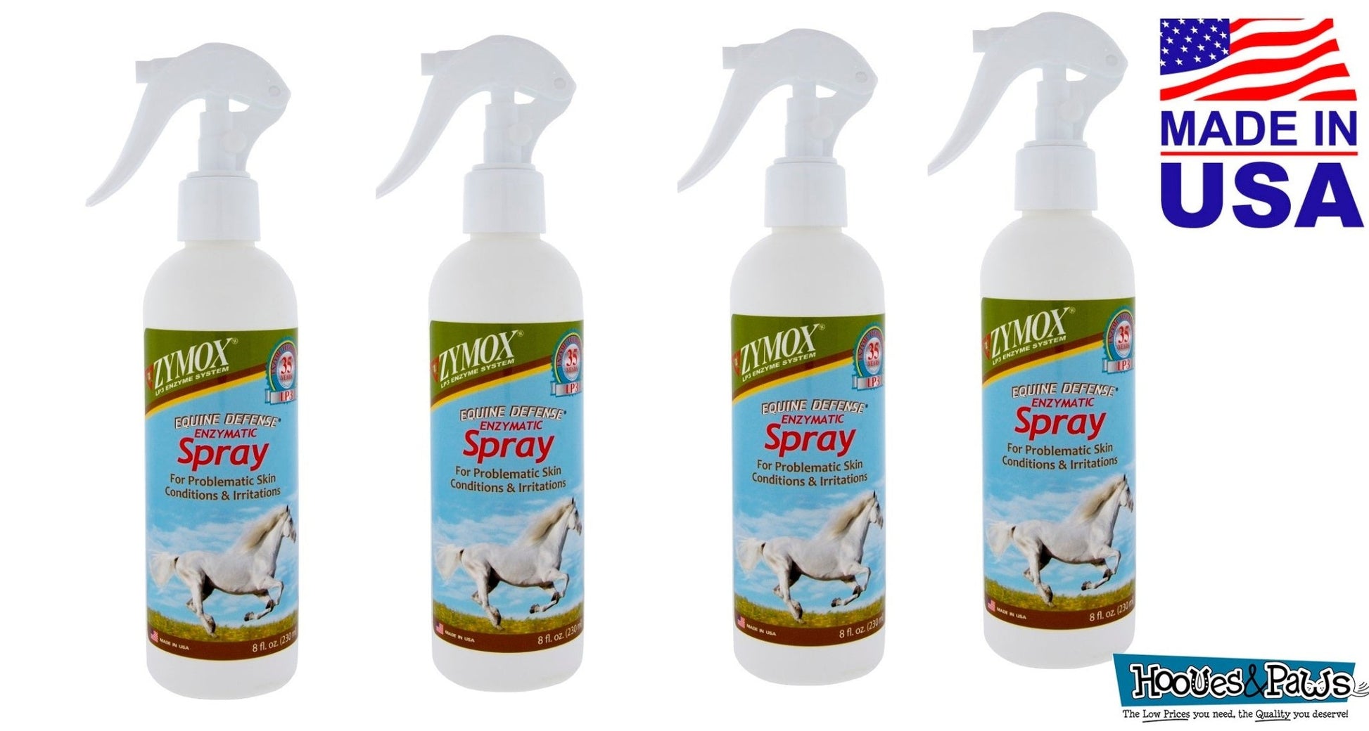 Zymox Equine Horse Defense Enzymatic Spray for Skin Conditions 8 oz - Hooves and Paws