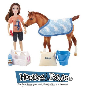 Breyer Classics Bath Time Fun 6" Doll and Pony Play Set New 2018 Model #62027