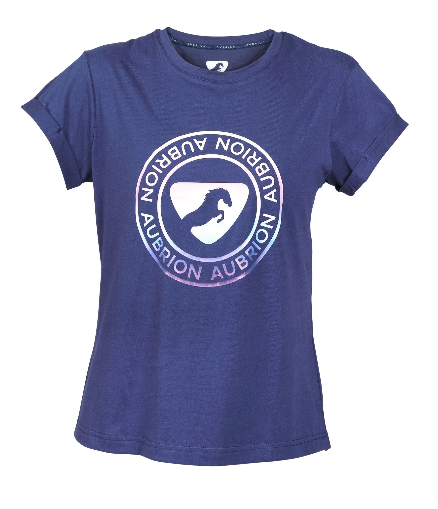 Shires Equine Aubrion Croxley Riding T-Shirt Dark Navy Shirt Ladies 8160 - Hooves and Paws