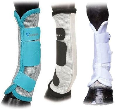 Shires Equestrian Equine Horse Airflow Turnout Socks Fly Boots Black Teal or White Pack of 4 - Hooves and Paws