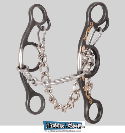 Classic Equine Diamond Short Shank Twisted Wire Dog Bone Stainless Steel Horse Bit - Hooves and Paws