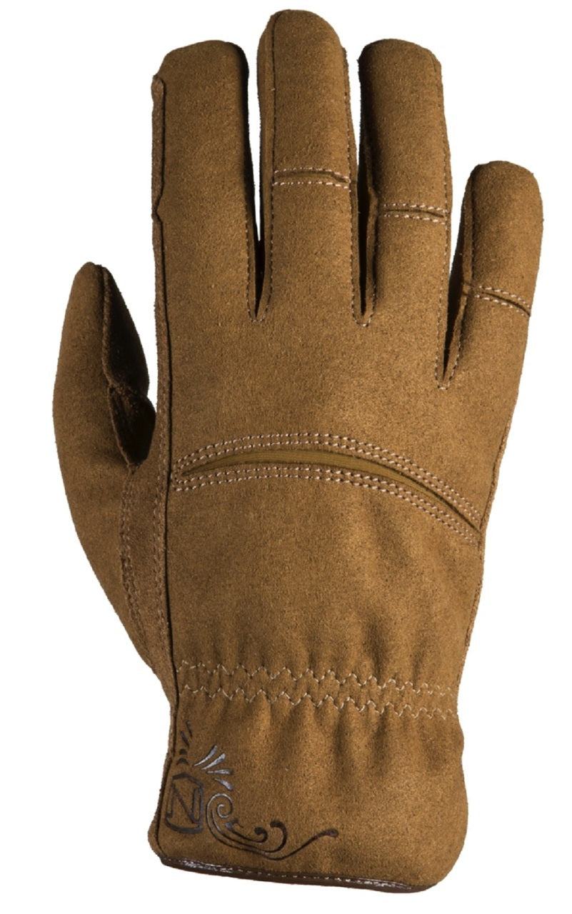 Noble Equestrian Waterproof Gloves Working Women's Dakota Glove Fleece Lined Horseback Tough Heavy Duty Gloves Tobacco