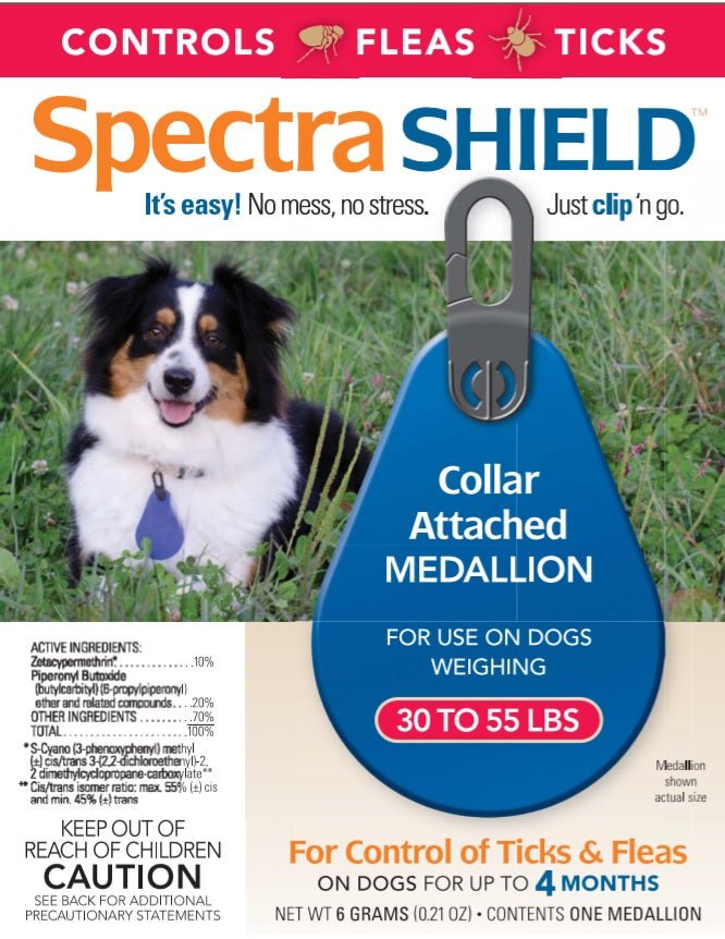 Spectra Shield Dog Flea and Tick 4 FOUR MONTH Treatment - Hooves and Paws