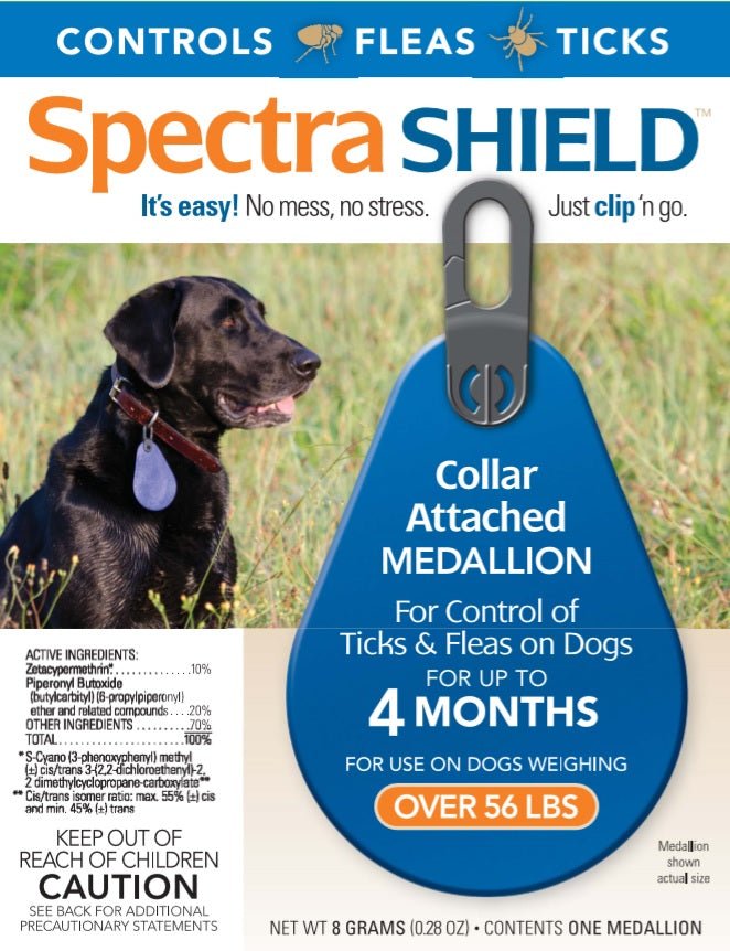 Spectra Shield Dog Flea and Tick 4 FOUR MONTH Treatment - Hooves and Paws