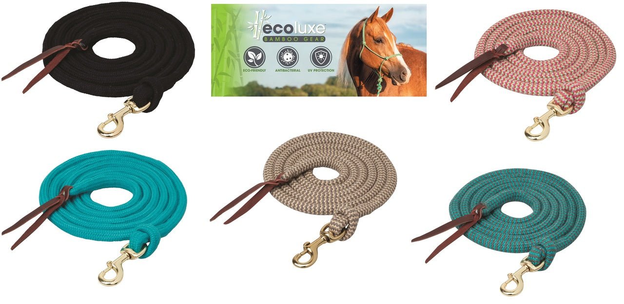 Weaver Leather Bamboo Ecoluxe Horse Equine Lead Rope with Snap 10' - Hooves and Paws