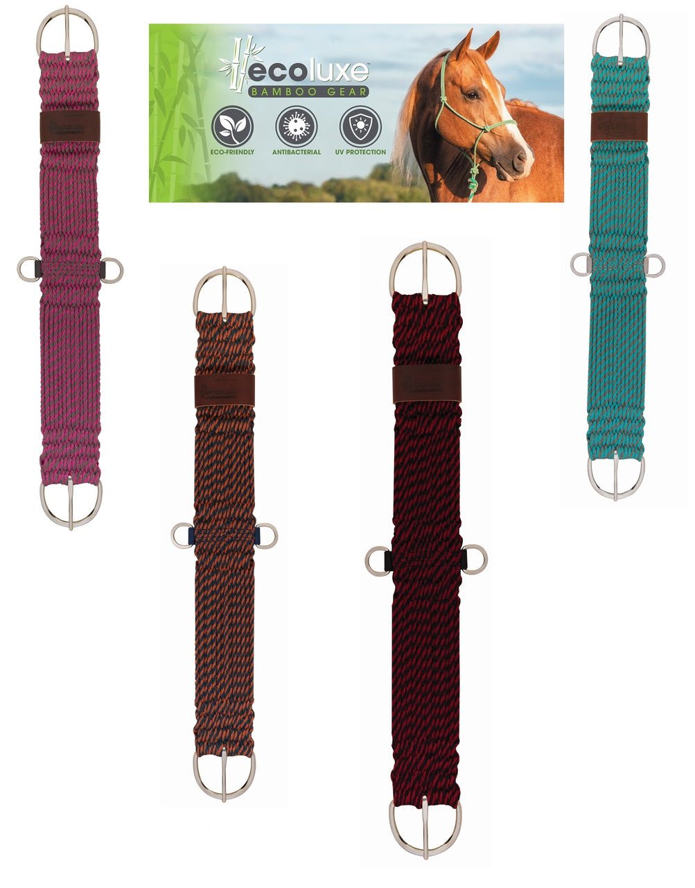 Weaver Leather Bamboo Ecoluxe Horse Equine 27 Strand Straight Cinch - Hooves and Paws