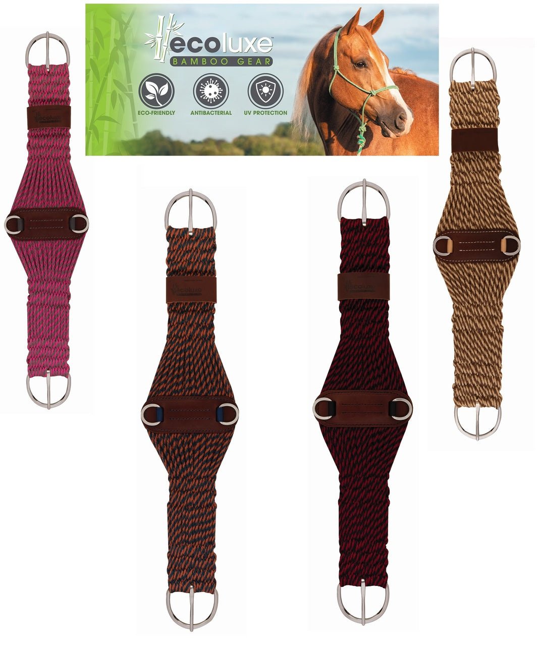 Weaver Leather Bamboo Ecoluxe Horse Equine 27 Strand Roper Cinch - Hooves and Paws