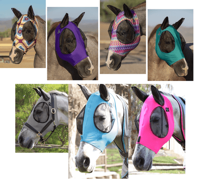 Professional's Choice Comfort Fit Horse Lycra Fly Mask with Ears All Sizes - Hooves and Paws