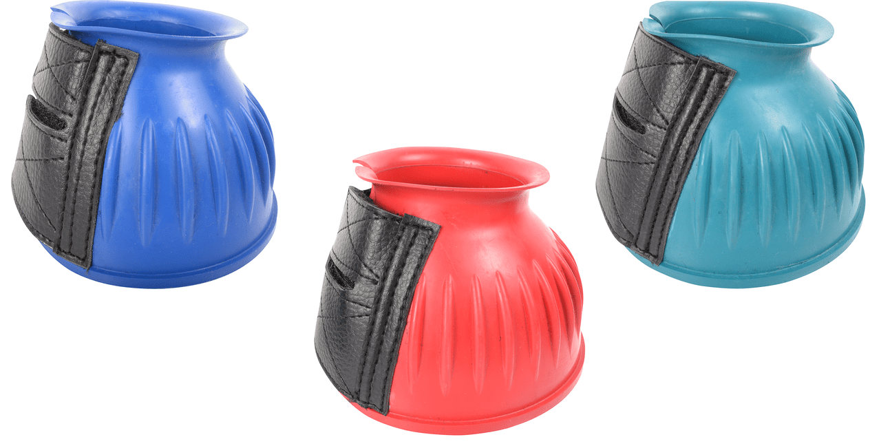 Cashel Heavy Duty Durable Colorful Equine Horse Rubber Bell Boots Black Blue Red or Teal - Hooves and Paws