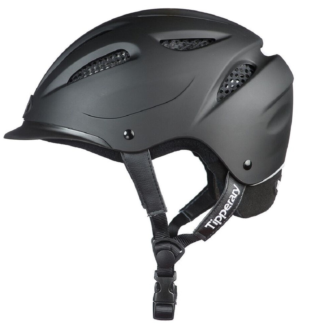 Tipperary Riding Helmet Sportage Low Profile Horse Safety Matte Black 8500