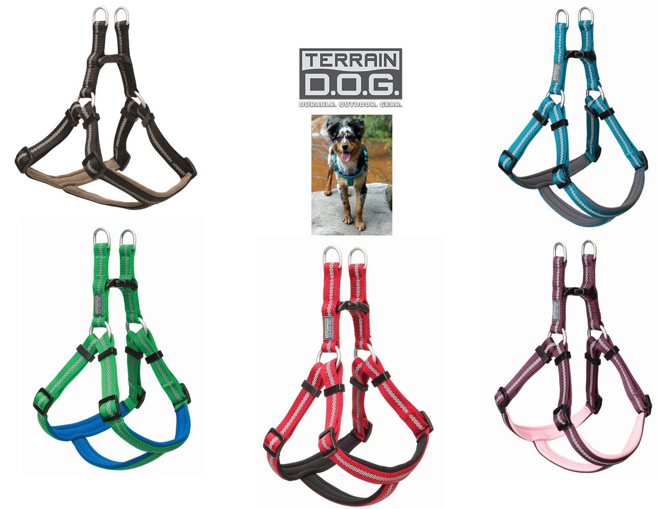 Weaver Terrain D.O.G. Durable Pet Outdoor Gear Reflective Neoprene Lined Harness - Hooves and Paws