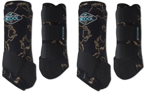 Professional's Choice Sports Medicine 2XCOOL Pattern Horse Equine Boots 4 - Pack - Hooves and Paws
