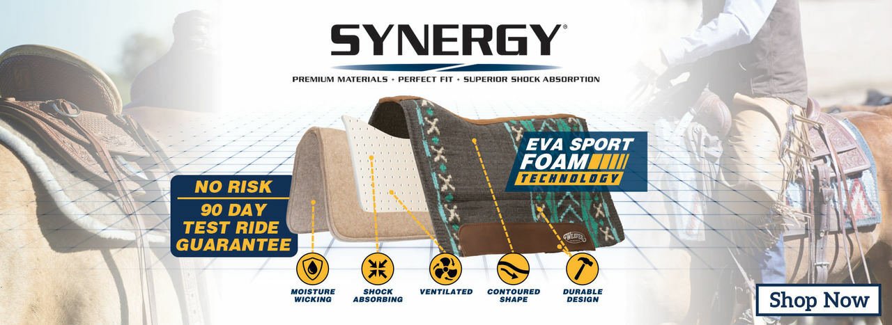 Weaver Leather Synergy Contoured Wool Blend Felt Performance Saddle Pad - Hooves and Paws