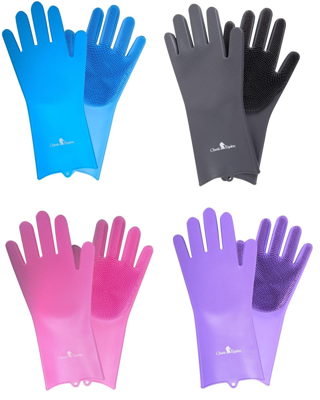 Classic Equine Horse Grooming Equestrian Pet Wash Gloves - Hooves and Paws