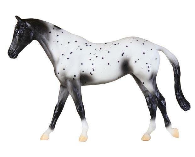 The Appaloosa is known for its uniquely spotted coat that comes in many patterns. This beautiful Appaloosa has a black semi-Leopard pattern. Appaloosas are hardy horses that make excellent stock, pleasure, and trail mounts.

Age 4+ | 1:12 Scale