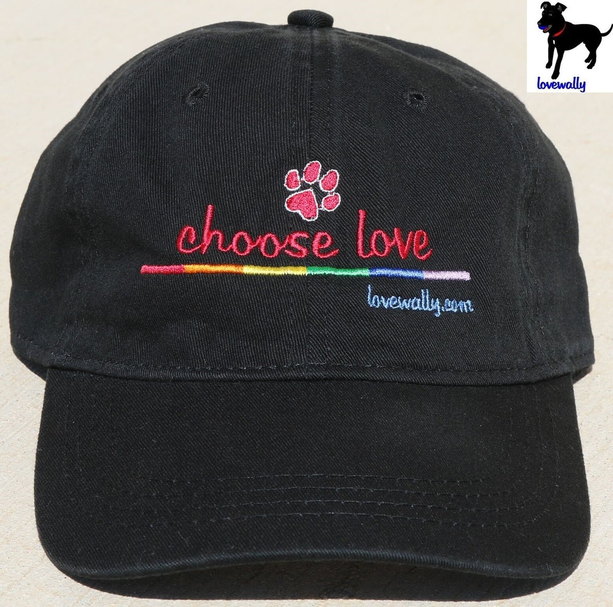 Choose Love Embroidered Rainbow Baseball Hat LoveWally Cap Adjustable