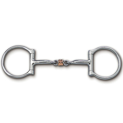 Myler Western Dee With Sweet Iron Bristol Roller Snaffle 5 Inch Mouth Copper Inlay Mb 11 - Hooves and Paws