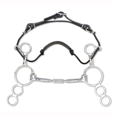 Myler 3 - Ring Combination Bit - 6" Shank With Sweet Iron Comfort Snaffle Wide Barrel 4 3/4 Inch Mouth Mb 02 - Hooves and Paws
