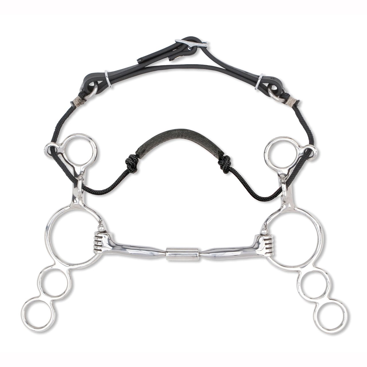 Myler 3 - Ring Combination Bit - 6" Shank With Sweet Iron Comfort Snaffle Wide Barrel 5 Inch Mouth Mb 02 - Hooves and Paws
