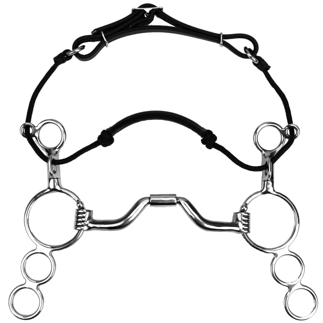 Myler 3 - Ring Combination Bit - 6" Shank With Sweet Iron Ported Barrel 5 Inch Mouth Copper Inlay Mb 33 - Hooves and Paws