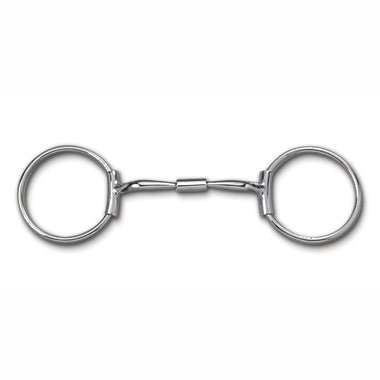 Myler "C" Stainless Steel Sleeve Ring With Sweet Iron Comfort Snaffle Wide Barrel 5 Inch Mouth Mb 02 - Hooves and Paws