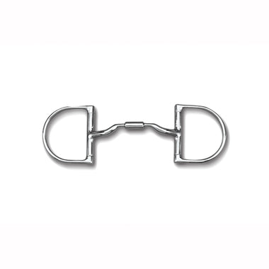 Myler 3 3/8" Medium Dee Without Hooks With Low Port Comfort Snaffle 6 Inch Mouth English Dee Mb 04