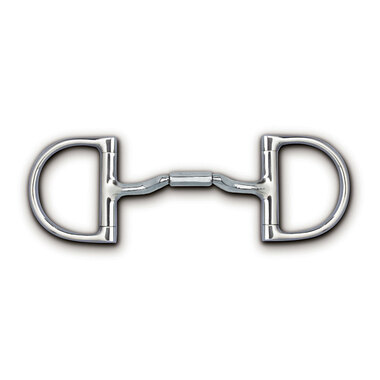 Myler 3 3/8" Medium Dee Without Hooks Forward Tilted Port Snaffle 5 1/2 Inch English Dee W/O Hooks Mb 36