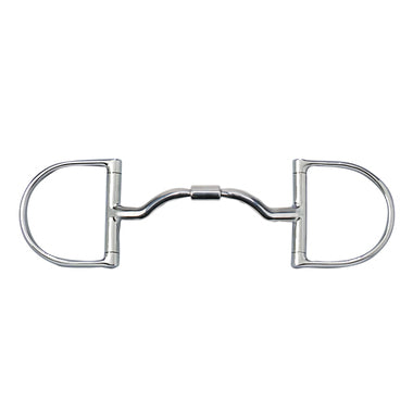 Myler 3 3/8" Medium Dee With Wide Ported Barrel Snaffle 5 Inch Mouth English Dee W/O Hooks Mb 33wl