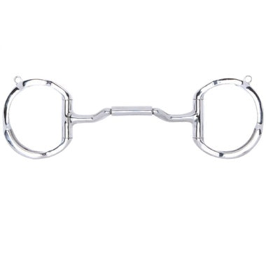 Myler Eggbutt Snaffle With Hooks With Stainless Steel Forward Tilt Ported Barrel 5 1/2 Inch Mouth Copper Inlay Mb 36