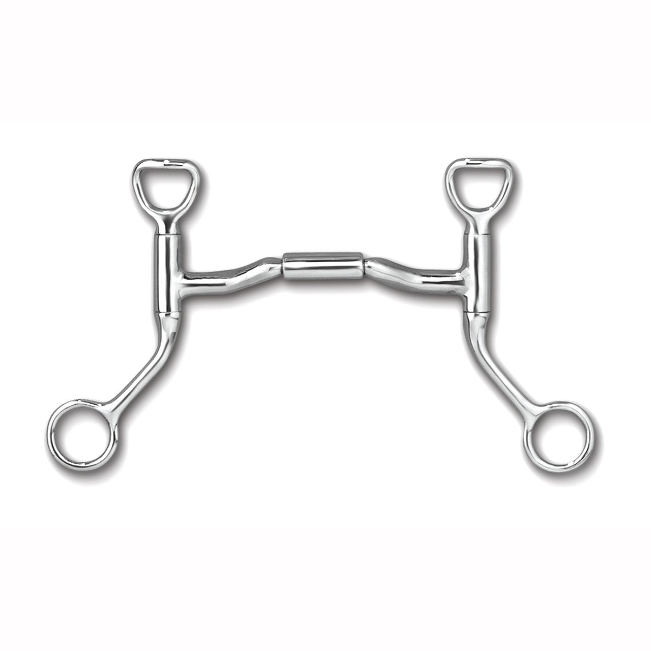 Myler Hbt Shank With Sweet Iron Forward Tilt Ported Barrel Tom Thumb Snaffle 5 1/2 Inch Mouth Copper Inlay Mb 36 - Hooves and Paws