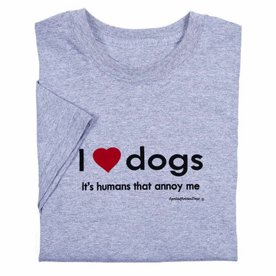 Adult T-Shirt - I Love Dogs Its Humans - Hooves and Paws