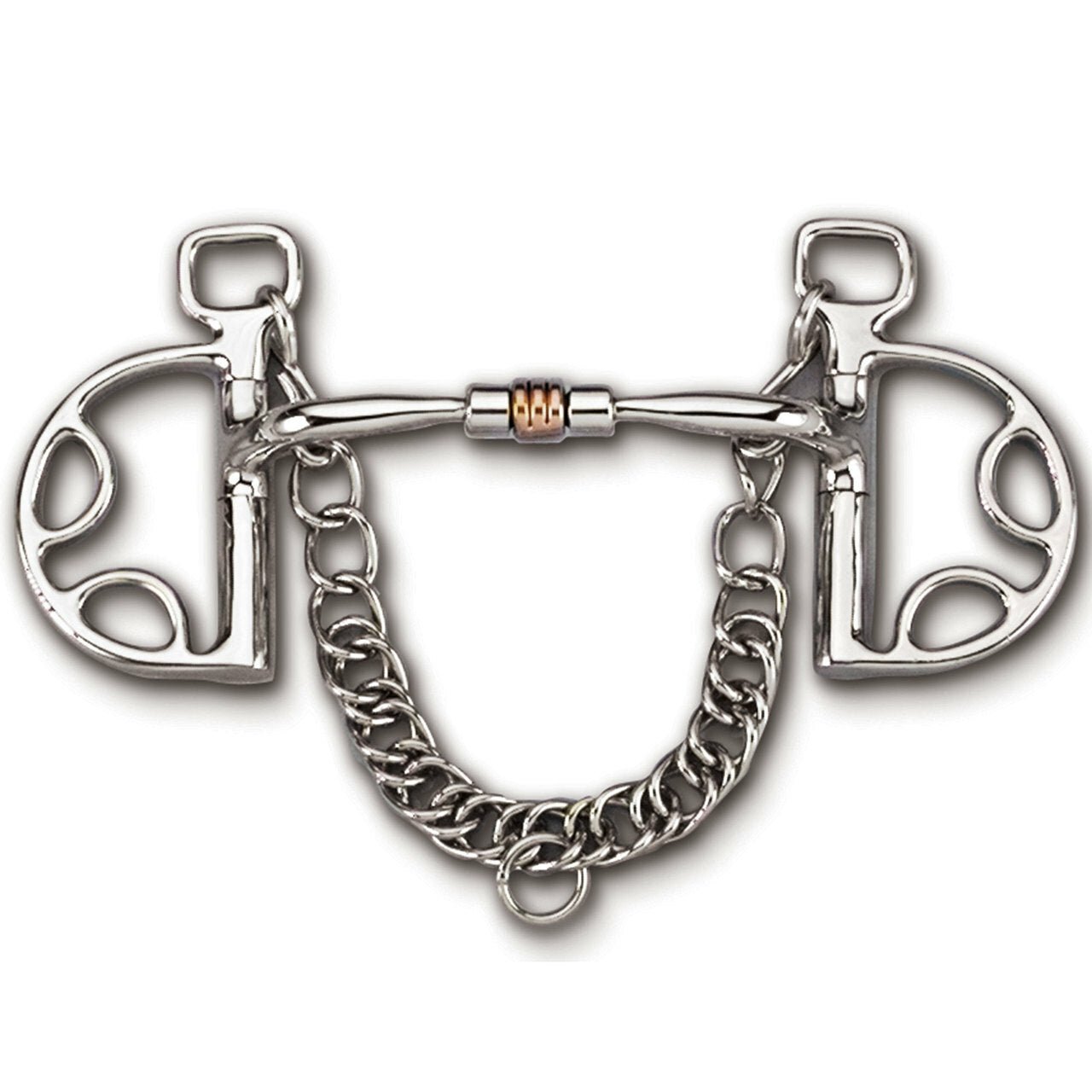 Myler Kimberwick With Stainless Steel English Comfort Snaffle With Copper Roller 5 Inch Mouth Copper Inlay Mb 03 - Hooves and Paws