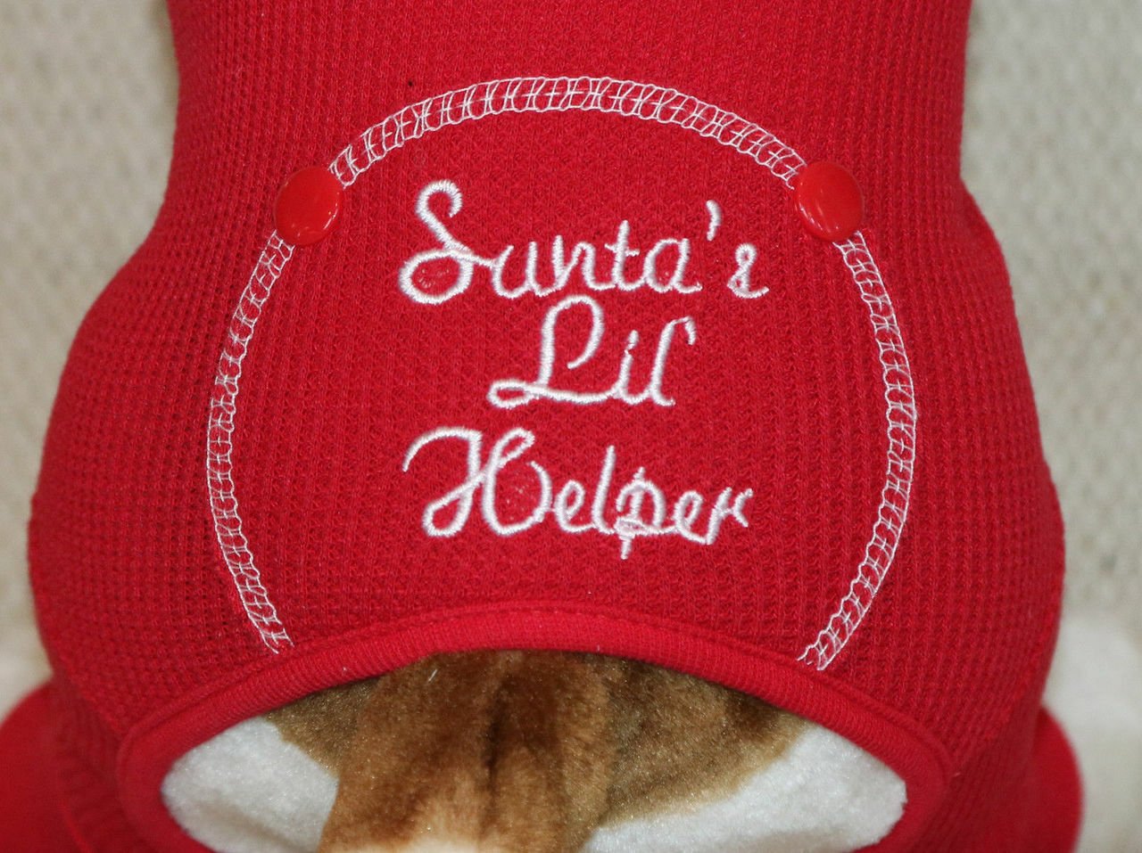 Doggie Design Dog Pjs Pet Pajamas Clothes Holiday Christmas Thermal Santas Lil Helper Embroidered - Hooves and Paws