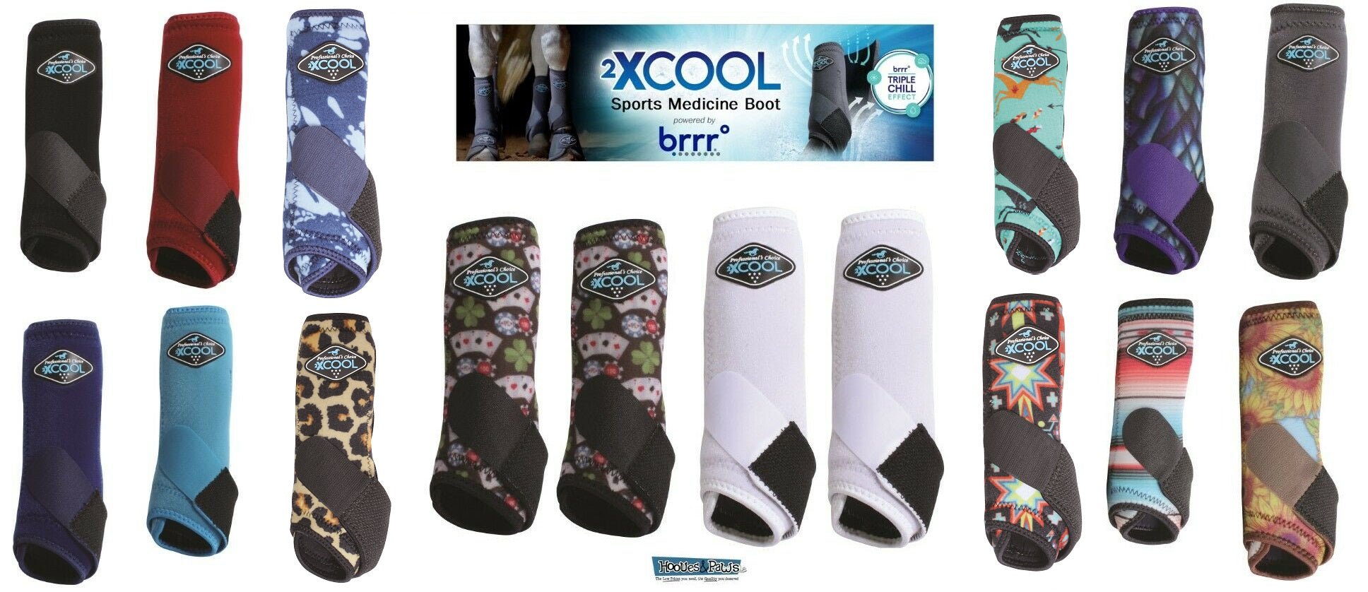 Professional's Choice Sports Medicine 2XCOOL Horse Equine Boots Front Pair - Hooves and Paws