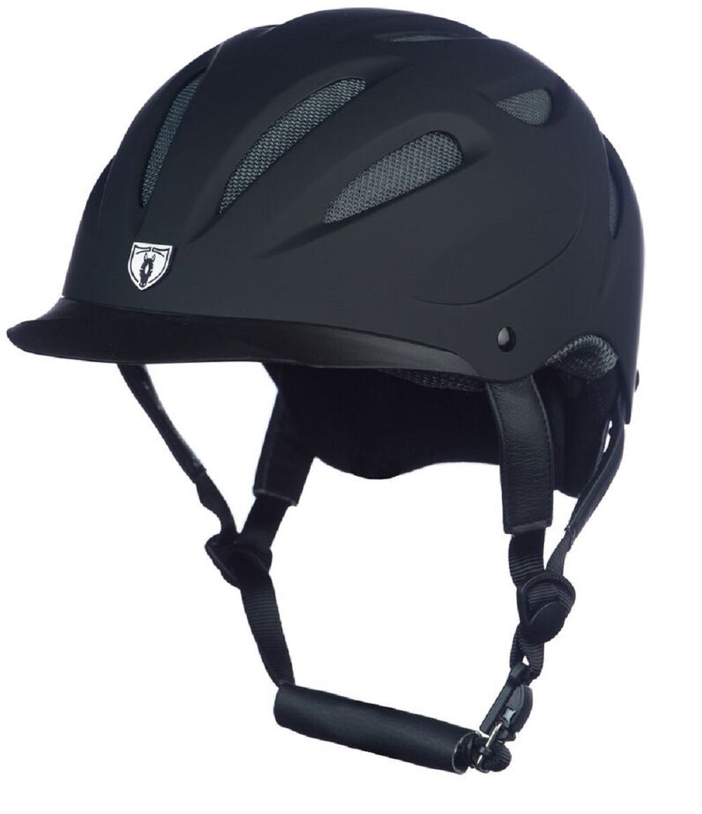 Tipperary Riding Helmet Sportage Hybrid Low Profile Horse Safety Black and Carbon Grey 8700