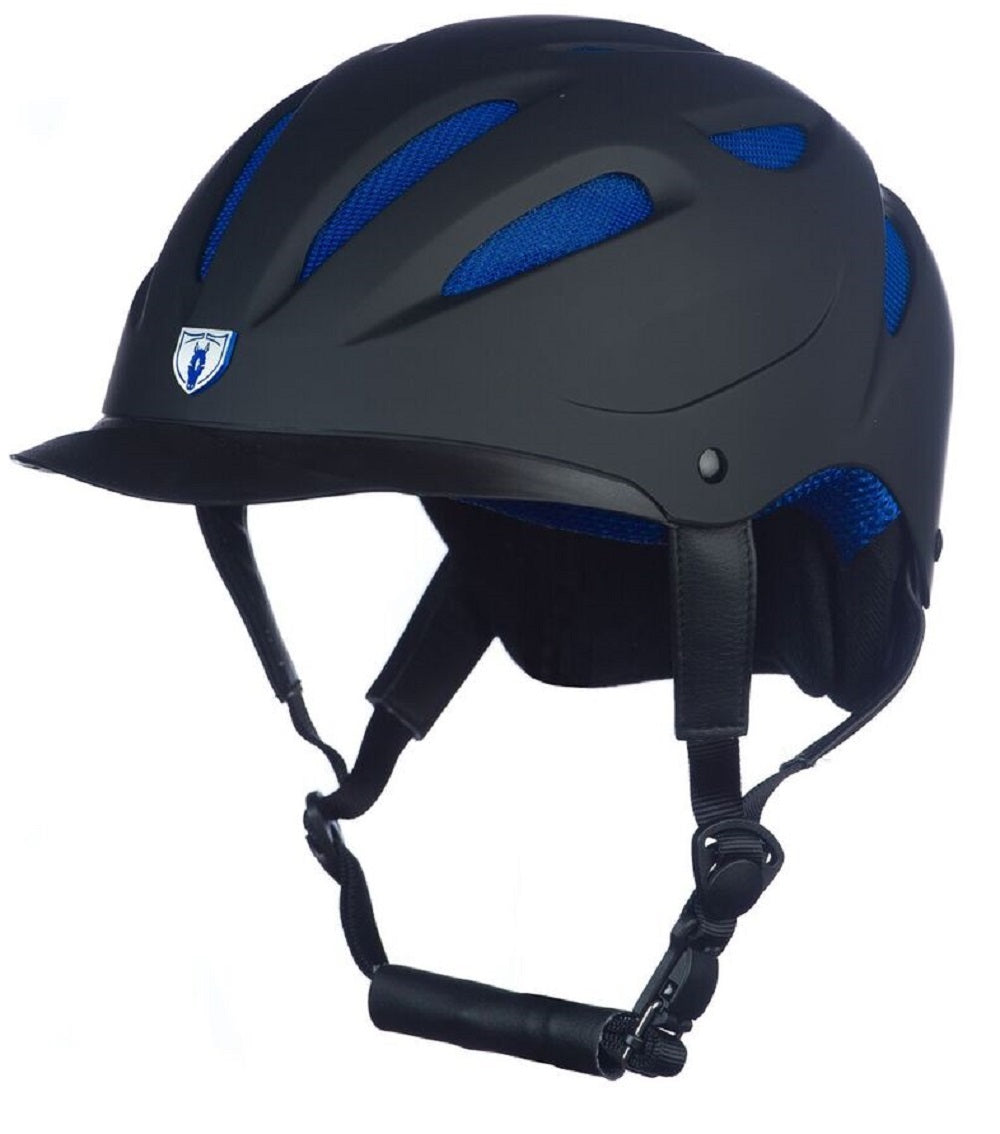 Tipperary Riding Helmet Sportage Hybrid Low Profile Horse Safety Black and Royal Blue 8700