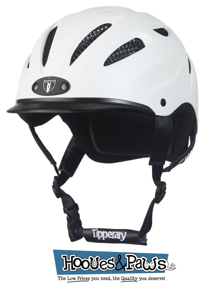 Tipperary Riding Helmet Sportage Low Profile Horse Safety White 8500