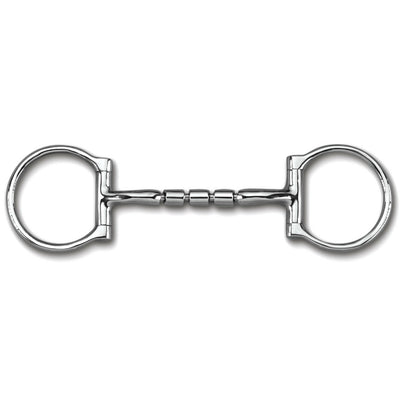 Myler Western Dee With Sweet Iron Mullen Triple Barrel Snaffle 5 Inch Mouth Copper Inlay Mb 32 - 3 - Hooves and Paws